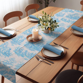 Caminho De Mesa Pequeno Tornozelo azul-floral