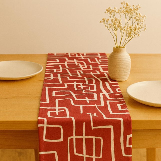 Caminho De Mesa Pequeno Torre e vire branco vermelho (Criador carregado)