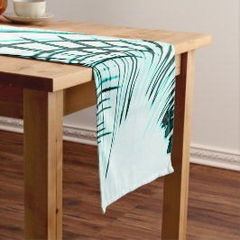 Caminho De Mesa Pequeno Traços curvos cianos cruzados sobre fundo leve
