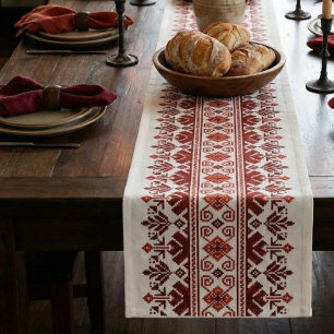 Caminho De Mesa Pequeno tradicional ucraniano vushuvanka padrão folclórico
