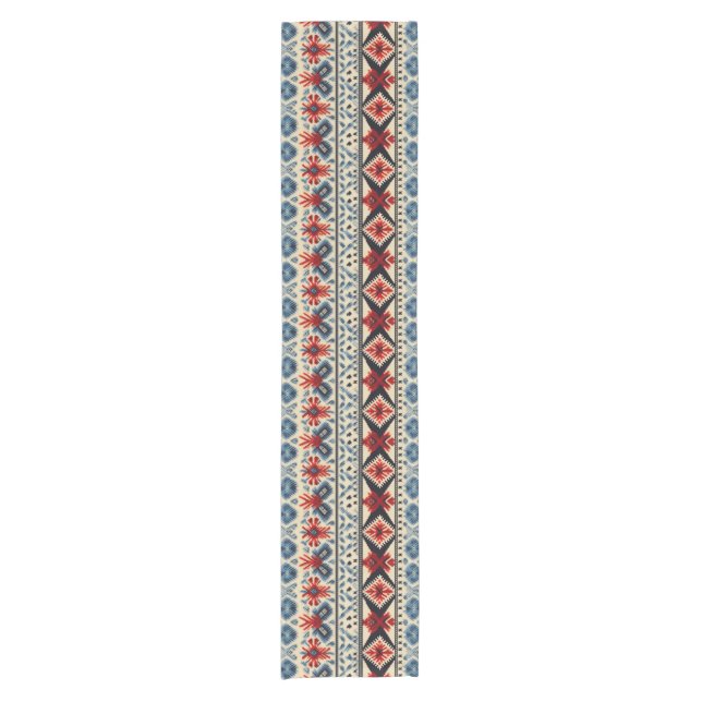Caminho De Mesa Pequeno Traditional Folk Embroidery Stripe  Pattern (Frente)
