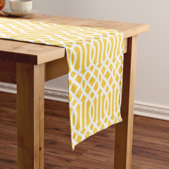 Caminho De Mesa Pequeno Trellis Amarelo (No Local)