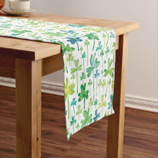 Caminho De Mesa Pequeno Trevos Dia de São Patrício Verde Branco