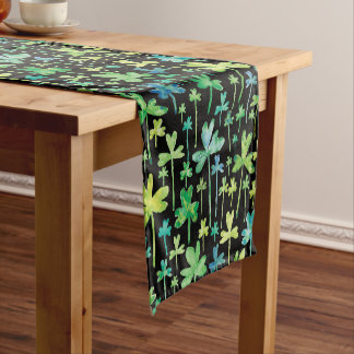Caminho De Mesa Pequeno Trevos Dia de São Patrício Verde Preto