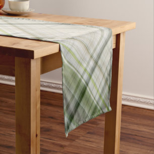 Caminho De Mesa Pequeno Trilhos Brancos Xadrez Verde e Branco