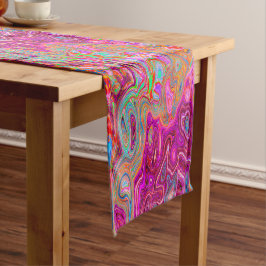 Caminho De Mesa Pequeno Trippy Abstrato Magenta - Arco-íris Magenta - Colo