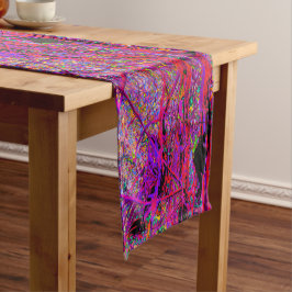 Caminho De Mesa Pequeno Trippy Abstrato Rainbow Oriental Lily Flowers