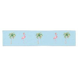 Caminho De Mesa Pequeno Tropical Palm Tree Flamingo Holiday Party