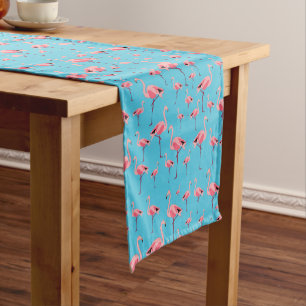 Caminho De Mesa Pequeno Tropical Summer Pink Flamingo Patterme Party