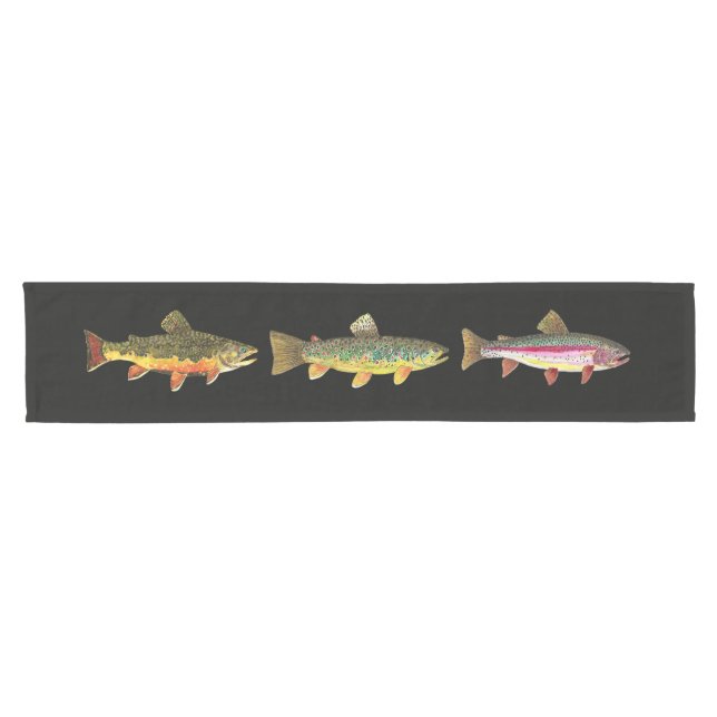 Caminho De Mesa Pequeno Truta de Brook, Brown e Rainbow (Horizontal)