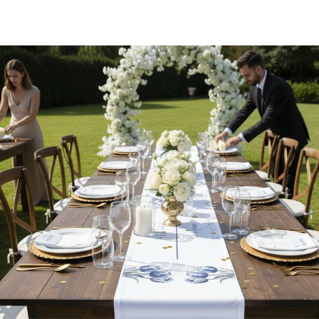 Caminho De Mesa Pequeno Tulipas no Azul Delft (Criador carregado)