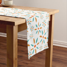 Caminho De Mesa Pequeno Turquesa E Flores Laranja Modernas Do Médio