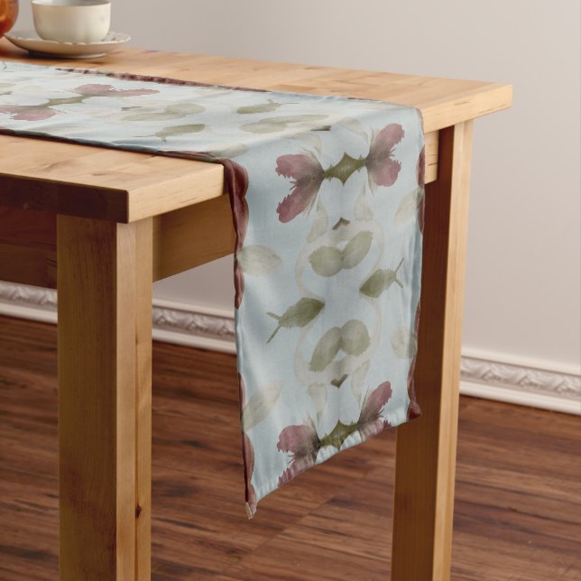 Caminho De Mesa Pequeno Um Azul com Mesa Castanho (No Local)