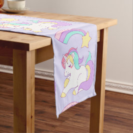 Caminho De Mesa Pequeno Unicórnio Bonito Dormindo com Estrela Colorida