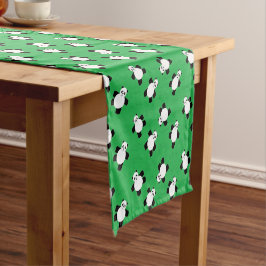 Caminho De Mesa Pequeno Urso-panda com erva