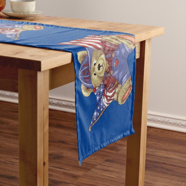 Caminho De Mesa Pequeno Urso patriótico (No Local)