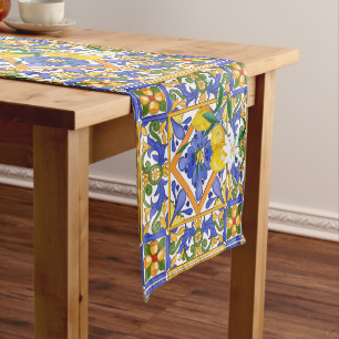 Caminho De Mesa Pequeno Verão,citrinos,Sicília,estilo mediterrânico,limão,