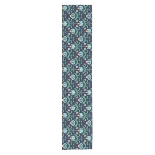 Caminho De Mesa Pequeno Verdant Whimsy Blue (Frente)