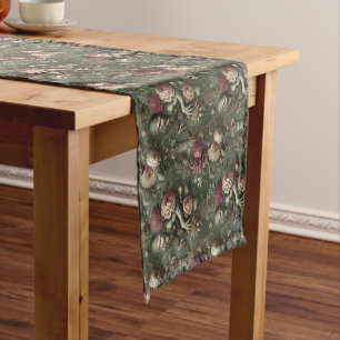Caminho De Mesa Pequeno Verdante Lycantrópico - Design oral gótico