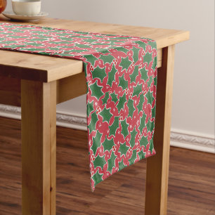 Caminho De Mesa Pequeno Verde Holly botânico Moderno Natal Vermelho
