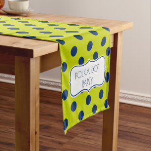Caminho De Mesa Pequeno Verde limão e azuis marinhos personalizados