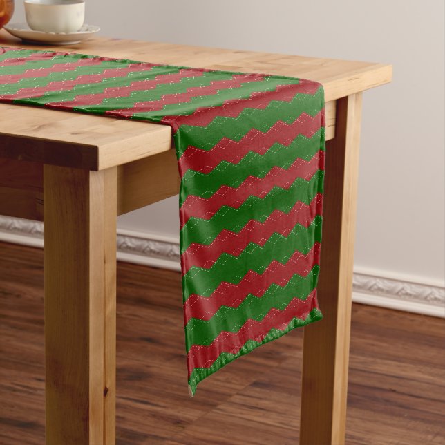 Caminho De Mesa Pequeno Vermelho e verde clássico de Natal  (No Local)