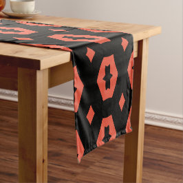 Caminho De Mesa Pequeno Vermelho Laranja e Preto: Geometriana 1