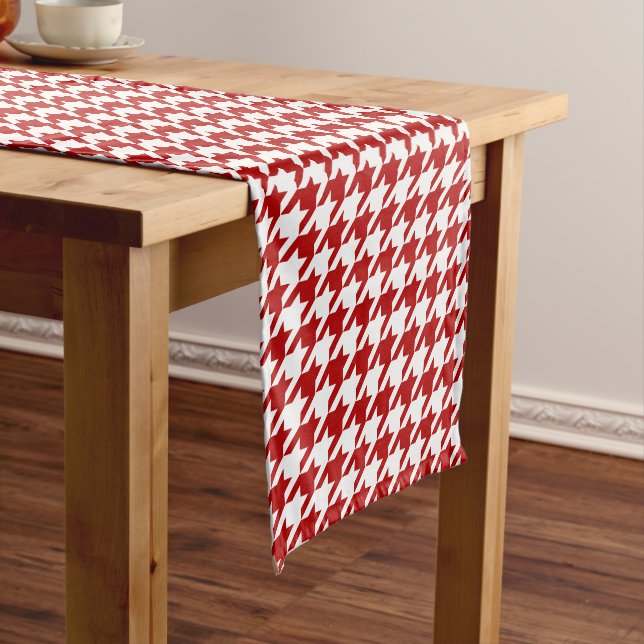 Caminho De Mesa Pequeno Vermelho moderno Houndstooth da baga (No Local)