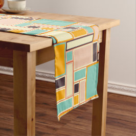 Caminho De Mesa Pequeno Vibrant abstract pattern with rectangles