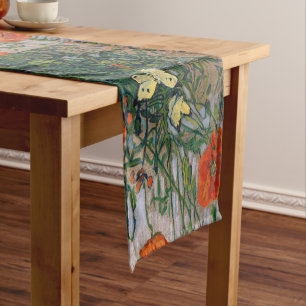 Caminho De Mesa Pequeno Vincent van Gogh - Borboletas e papagaios