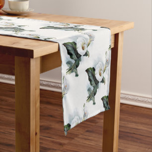 Caminho De Mesa Pequeno Vintage Elegance White Calla Lily Mesa Runner