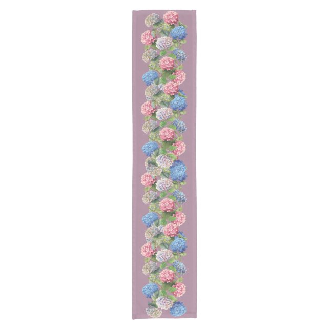 Caminho De Mesa Pequeno Vintage Hydrangea Table Runner (Frente)