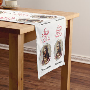 Caminho De Mesa Pequeno Vintage Jesus Feliz Natal
