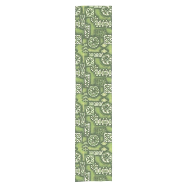 Caminho De Mesa Pequeno Wave Warrior Hawaiian Primitive Tapa (Frente)