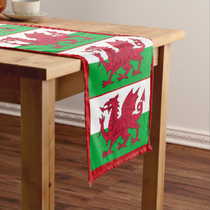Caminho De Mesa Pequeno Welsh Flag & Cymru Sports fan house decor / País d