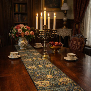 Caminho De Mesa Pequeno William Morris Antique Honeysuckle Padrão Floral