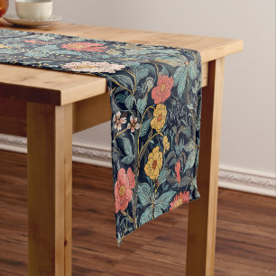 Caminho De Mesa Pequeno William Morris Azul Turquesa Artes e Ofícios Flora