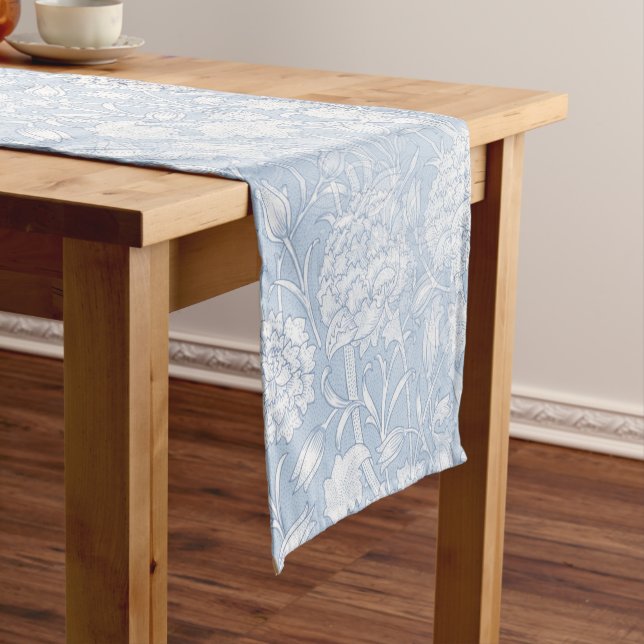 Caminho De Mesa Pequeno William Morris Floral Patterno em Azul (No Local)
