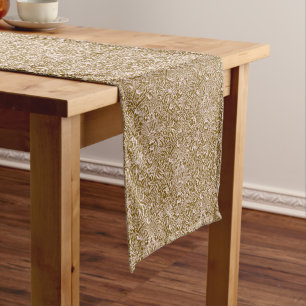 Caminho De Mesa Pequeno William Morris Indian, Taupe Tan e Beige