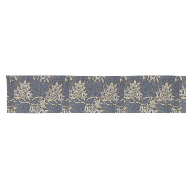Caminho De Mesa Pequeno William Morris Tulip Willow Blue Patterno (Horizontal)
