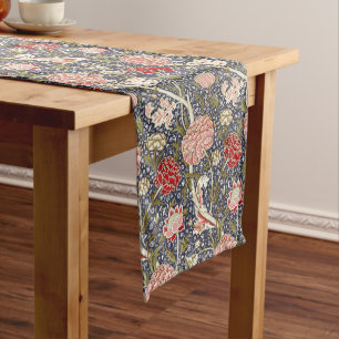 Caminho De Mesa Pequeno William Morris Vintage Cray Floral Patterno