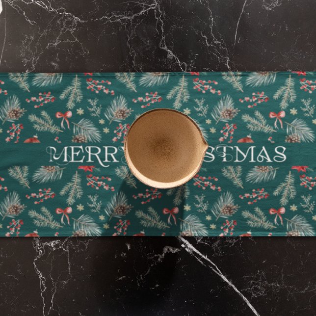 Caminho De Mesa Pequeno Winter Botanicals Coquette Bow | Personalized  (Criador carregado)