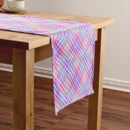 Caminho De Mesa Pequeno Xadrez Colorida Rainbow Diamond Modern