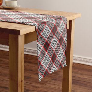 Caminho De Mesa Pequeno Xadrez de Edimburgo, Tartan Cinza Vermelha Preta