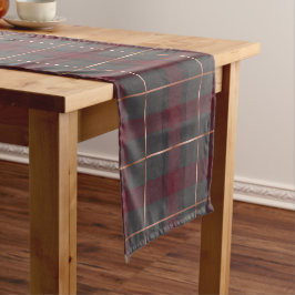 Caminho De Mesa Pequeno Xadrez Escocês Vermelho e Cinza Clássico