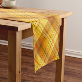 Caminho De Mesa Pequeno Xadrez Laranja e Amarelo
