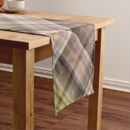 Caminho De Mesa Pequeno Xadrez Marrom e Verde Musgo