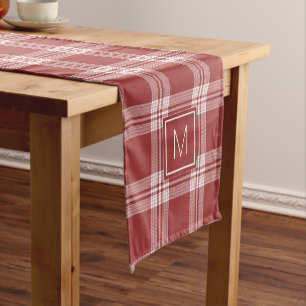 Caminho De Mesa Pequeno Xadrez Monograma Personalizada / Padrão Tartan
