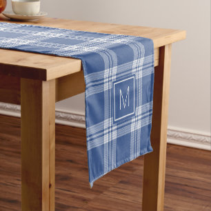 Caminho De Mesa Pequeno Xadrez Monograma Personalizada / Padrão Tartan