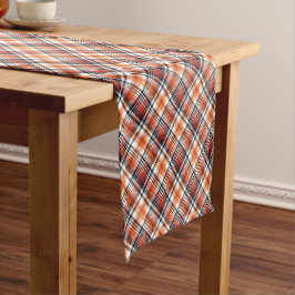 Caminho De Mesa Pequeno Xadrez Tartan Laranja